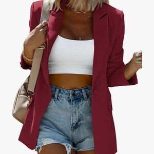Women's Burgundy Blazer